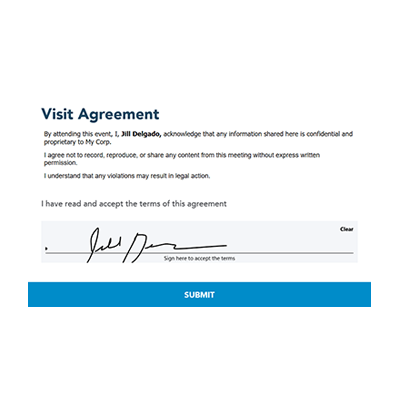 Check In Agreement Signing