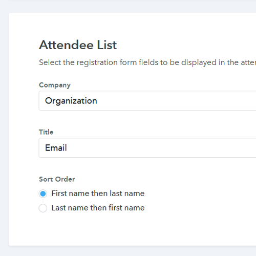 attendee list option