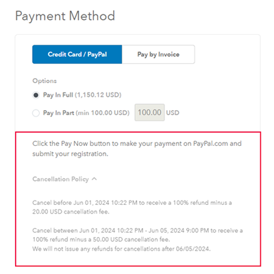 cancellation and the refund policies