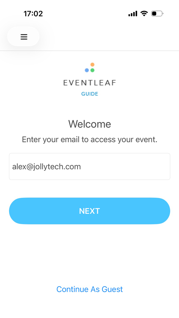 Login to your Eventleaf account and open an existing event